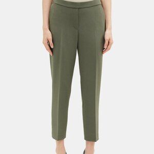 Theory Cropped Slim Pull-On Pant in Crepe 00